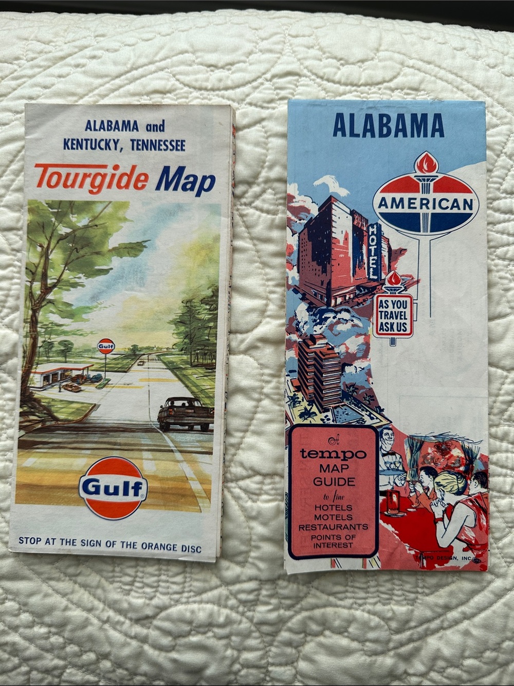 1960’s Southern States Maps in Good Condition American Oil & Gulf Oil AL. KY. TN